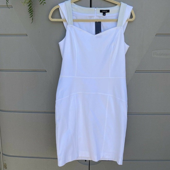 Dress the Population Dresses & Skirts - Drew Dress The Population women’s white corset dress w/ leather trim sz 6